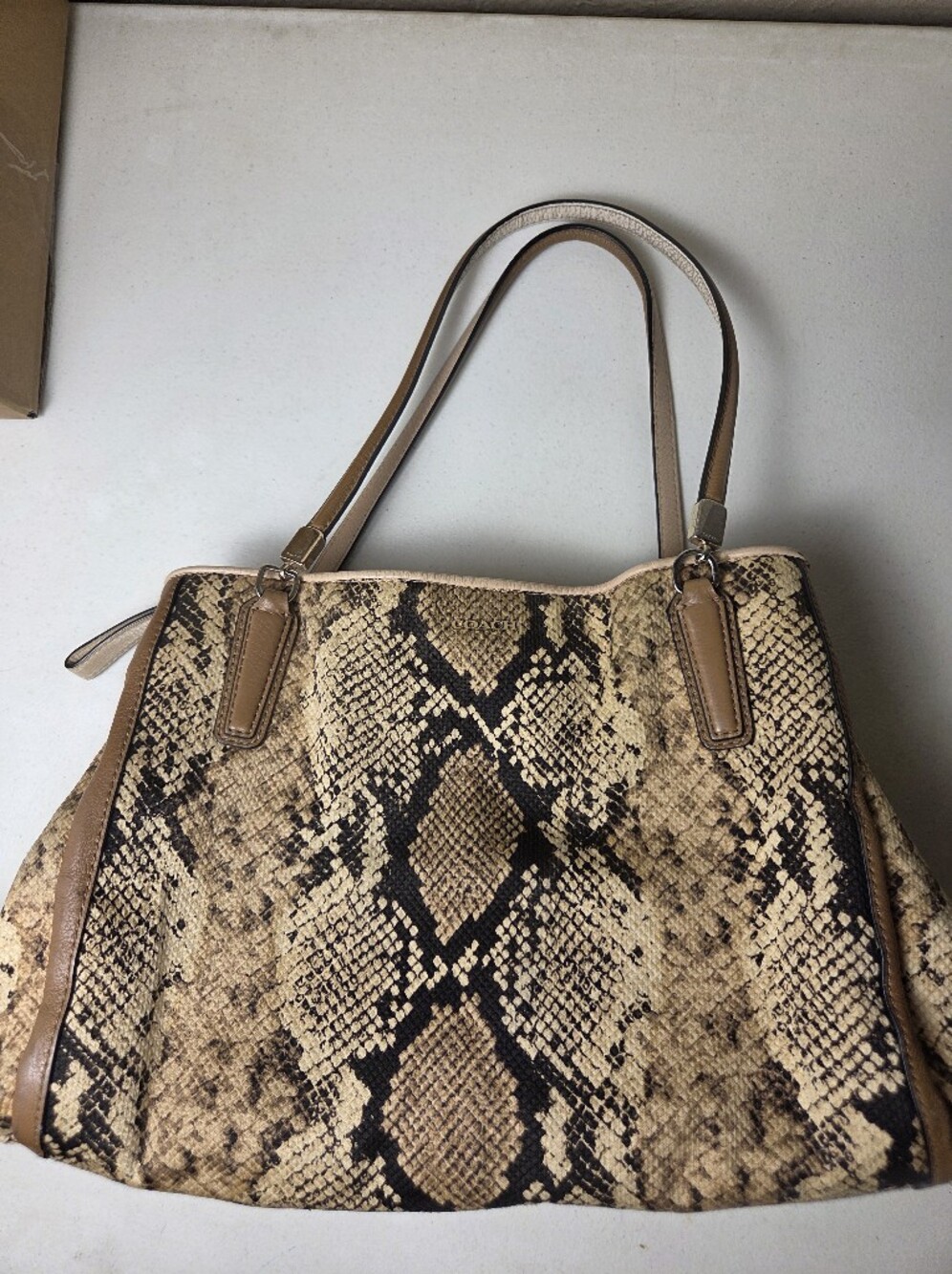 Coach Madison Carryall Bag 30801 Snake Skin Animal Print Handbag